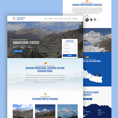 Website for Travel Agency (Skylark Himalayan) adventure hiking mountains nepal tourism travel trekking uidesign website