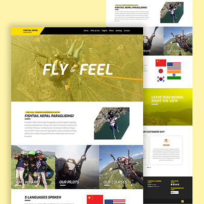 Fishtail Paragliding Website adobexd adventure fly nepal paragliding pokhara ui uiux ux website