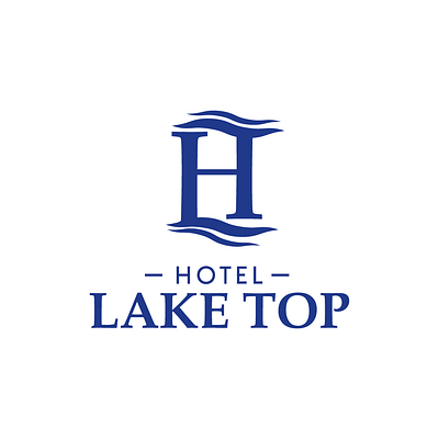 Hotel Lake Top Logo blue hotel illustrator lake lettermark logo monogram monogramlogo