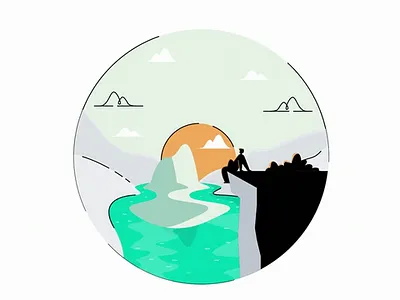 Startup Unique: GIF 4 branding cliff collaborate collaboration gif gif animation illustration illustration art motion designer motion graphics motion graphics design mountains startup startup branding startup logo startup marketing sunset sunset illustration video animation video animation design