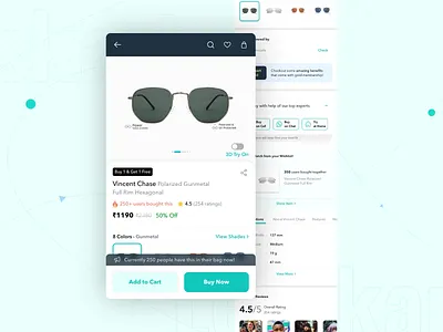 Product Details Page Redesign - Lenskart design ecommerce ecommerce design eyewear ios presentation minimal minimalist online shopping product detail page redesign sketch ui ui design ui presentation ux ux design