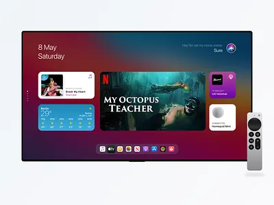 Apple tvOS Concept Design app apple apple design apple tv big sur concept ios mac os movie movie app operating system redesign smart smart tv tv tv app ui ux video widget