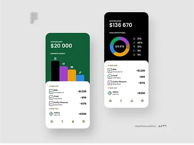 Banking app dashboard mobile app bank banking charts design flat minimalist mobile modern statistic ui