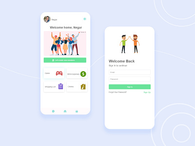 RoomMate App app design flat minimal roommate ui uiuxdesign ux