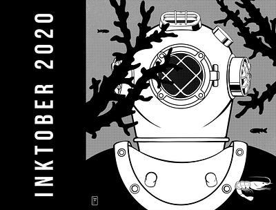 Inktober 2020 2d 2d digital art black white black and white blackandwhite bw character character design characterdesign hand illustration ink inktober inktober2020 october octopus sea