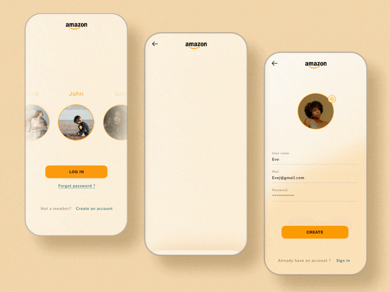 Amazon signup aftereffects dailyui figma ui design
