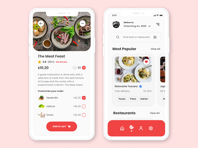 Food App daily daily ui 43 dailyui dailyuichallenge flat food food and drink food app foodie menu minimal mobile app mobile app design mobile design mobile ui restaurant restaurant app ui uidesign uiux