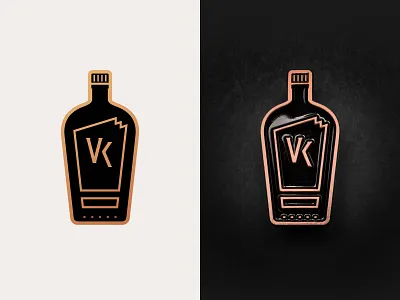 VK Enamel Pin bottle bourbon design enamel icon pin vector whiskey