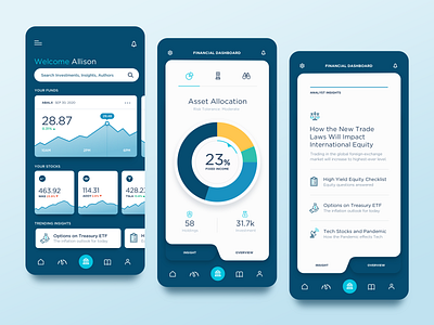 Fintech Financial Investment App UI Design app branding dailyui data visualization design finance app financial app fintech flat icon icons illustration mobile typography ui ux vector web web design website