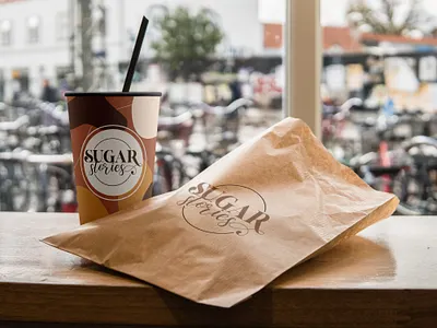 Sugar Stories bakerylogo branding design flat illustrator logo minimal typography