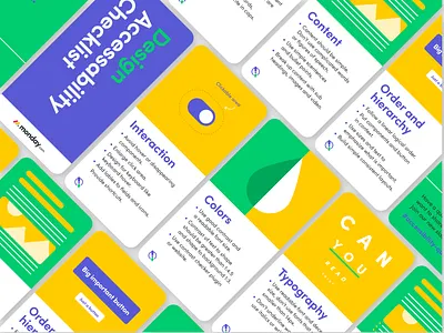 Accessibility Checklist Cards branding design print typography ui ux vector