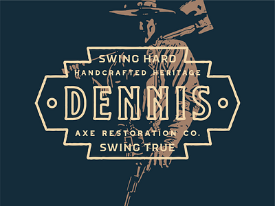 Dennis Axe Resto Co axe axes badge branding logo west western