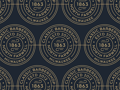 Dapper Barbershop - Unused art deco badge barber barbershop branding design milwaukee pattern retro type typography vector vintage