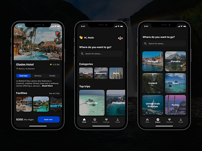 Travel App app hotels travel trips ui ux