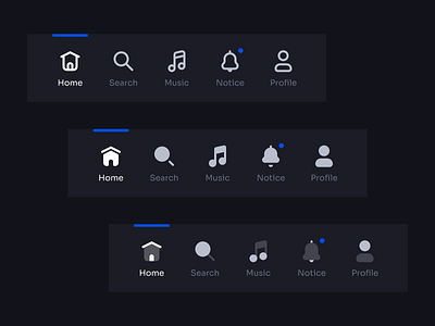 Tab Bar Navigation | Universal Icon Set v2.0 123done app bar clean figma icon set icons interface ios minimalism mobile mobile ui navbar navigation tab tab bar tabbar tabs ui universal icon set