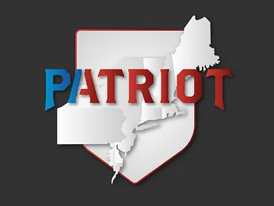 PATRIOT NORTHWEST LOGO america american american flag blue brand branding colorblock crest gradient illustrator logo modern new england patriot patriotic red usa white
