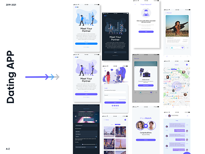 Dating APP app art design illustration illustrator ui ux web website