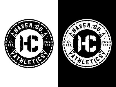 Haven Co Logo adobe illustrator athletes branding concept distressed graphic design gym lifting logo sports typography vector weight