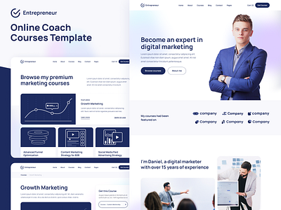 Presentation - Entrepreneur - Online Teacher Webflow Template course courses elearning entrepreneur guru home homepage landing landing page landingpage learning online courses personal brand teacher template web design webdesign webflow website