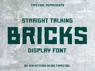 Bricks Display Font brandlogo displayfont graphicdesign logo logodesign rough font type typeface typo typographic typography typography design typography logo