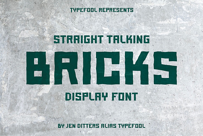 Bricks Display Font brandlogo displayfont graphicdesign logo logodesign rough font type typeface typo typographic typography typography design typography logo