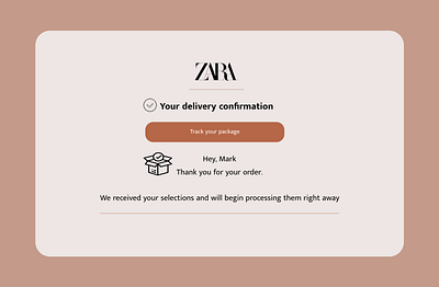 Daily UI 054 - Confirmation confirmation confirmed daily 100 challenge dailyuichallenge design order confirmation package shopping bag ui ux web zara