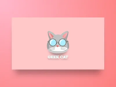 GeekCat Logo Wallpaper cat design geek glasses logo logo design minimalist minimalist logo pink pink logo simple design simple logo wallpaper wallpaper design wallpapers