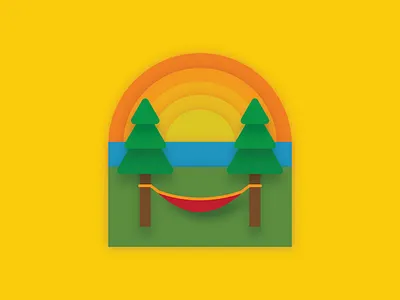 Hammock Views adventure badge camping color design illustration illustrator outdoor vector