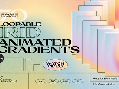 IRID - Animated Gradients Background animated gradient animated stories canva colorfull gradient gradient background gradient texture ig template instagram stories stories texture texture pack