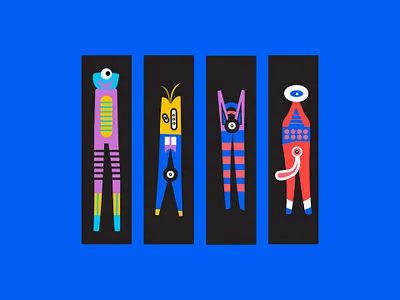 Stranger Characters abstract cartoon character characterdesign characters flat funny illustration set stranger vector