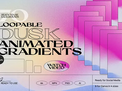 DUSK - Animated Gradients Background animated gif animated gradient canva gradient gradient design ig template instagram stories instagram template mp4 patterns