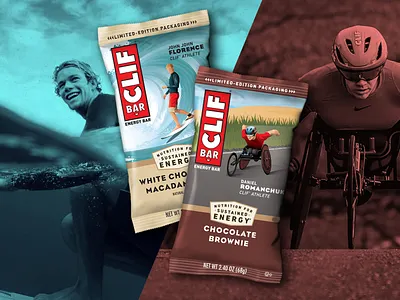 Clif Bar Athlete Series athlete clif bar dan kuhlken daniel romanchuk dkng dkng studios illustration john john florence nathan goldman packaging surf surfer vector wheelchair racer