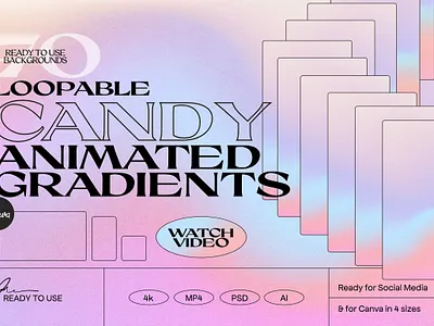 CANDY Animated Gradients Backgrounds background desktop desktop background gradient gradient background gradient design iphone pink unicorn unicorns background