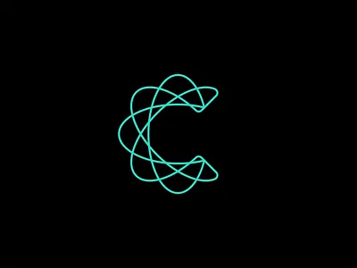 C Orbit atom galaxy isatope letter c logo monogram orbit spirograph