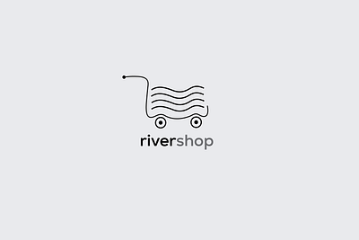 riverr shop branding design flat logo minimal vector