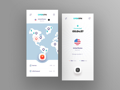 OPENVPN App Ui Design app appdesign design trend ui uidesign uiux vpn vpn app