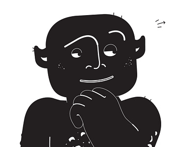 Monster-facial expression black and white character animation character design illustration monster vector vector illustration