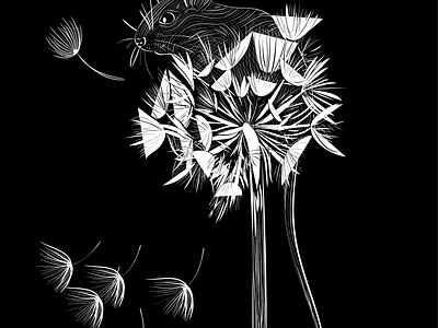 Dandelion art design flat illustration vector