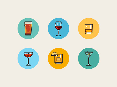 Drinks Icons bar bartender beer branding cocktail cocktails design design inspiration drinks flat design icon icon set icons icons design illustration illustrator vector vector art vector illustration wine