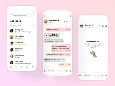 Messenger App - Day 1 | Work in Progress chat chat app chat application chatting clean concept empty state interface message message app messages messaging messaging app messenger minimal mobile mobile app mobile ui ui work in progress
