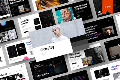 Gravity Multipurpose Template clean colorful company corporate google slides keynote modern multipurpose multipurpose template photography pitch deck portfolio powerpoint presentation studio template unique web design web development website