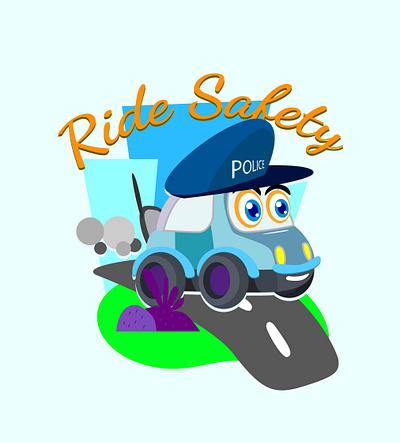 police car kids illustration animal app branding childrens book design icon illustration kids logo minimal police car typography vector