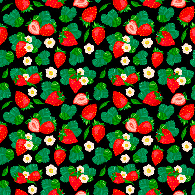 Comical strawberry seamless pattern. agriculture aroma art artistic branch collection decor design eco filling floral fresh graphic juice menu paper plant product ripe tea