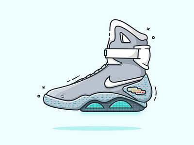 Nike Mag 2d 2d art adobe illustrator back to the future flat illustration flatdesign illustrator minimal nike nike mag nike shoes shoes sneakers vector