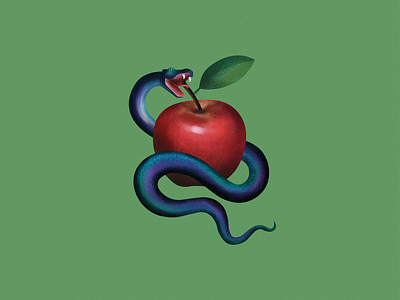 Snake apple 2d apple branding design eva fruit graphic illustration logo nature snake vector