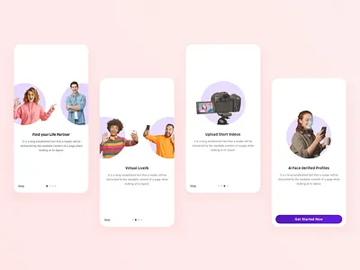 Onboarding Screens Matrimonial Mobile App login mobile app mobile app design mobile ui onboard onboarding onboarding screen onboarding screens onboarding ui password singup sketch