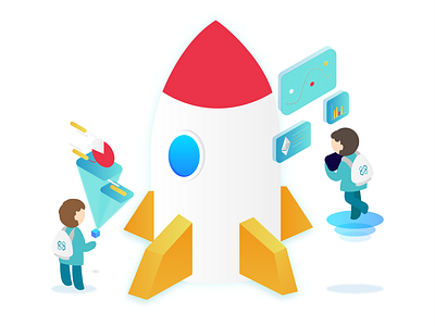 The Rocket - Redesign blockchain cryptocurrency design dribbble icon illustration illustrations rocket
