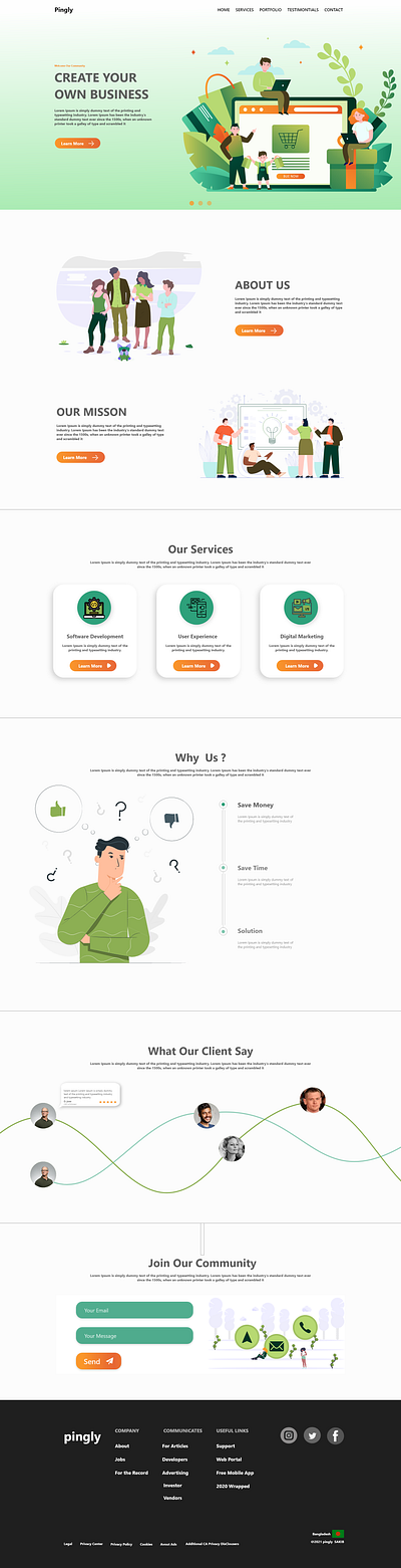 An Agency Home page agency website branding design illustration ui web