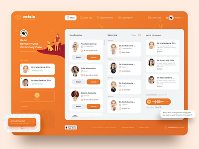 Pet Care Web Dashboard booking dashboad design desktop doctor appointment pet care ui ux veterinary