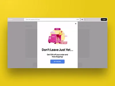 Cart Abandonment – Free Shipping Popup Template website popup